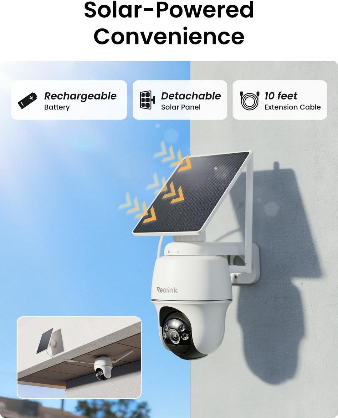 REOLINK Cámaras de seguridad solar de 5 MP inalámbricas para exteri...