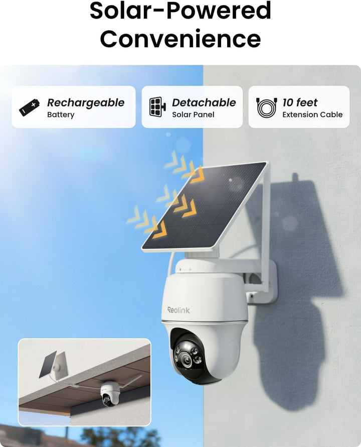 REOLINK Cámaras de seguridad solar de 5 MP inalámbricas para exteri...