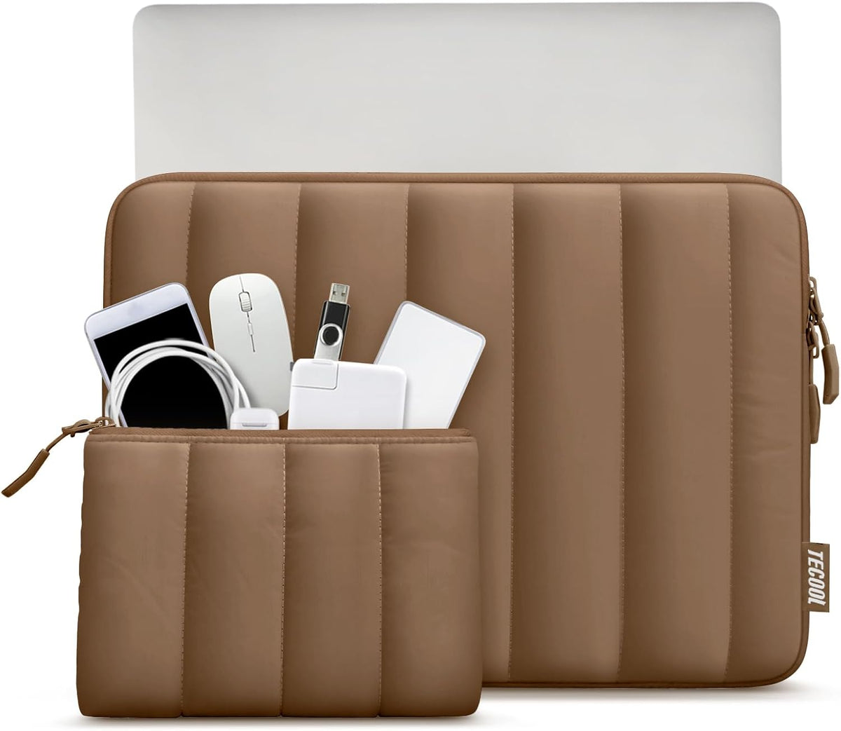 TECCOL - Funda para laptop de 15.6 pulgadas, 15.6 pulgadas, color marrón