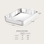 All-Clad Bandeja rectangular de acero inoxidable para hornear de 9 x 13 pulgadas, triple capa para hornear consistente, (asar, hornear galletas, brownies y más) utensilios profesionales de acero