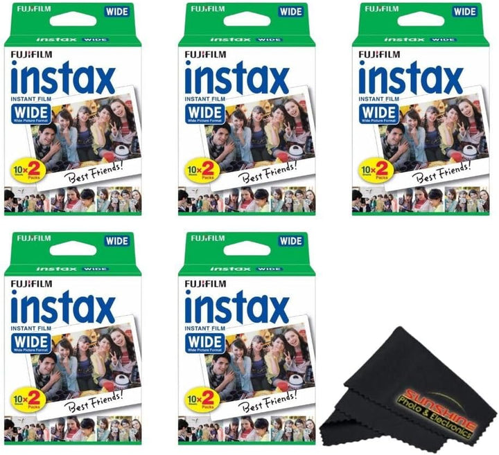 Paquete doble de película instantánea Fujifilm Instax Wide con paño...