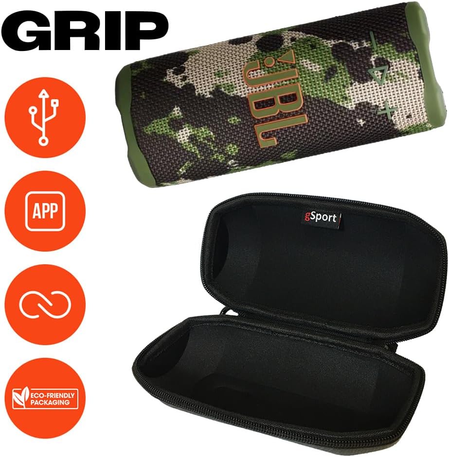 JBL Paquete de altavoz Bluetooth portátil compacto Grip con funda g...