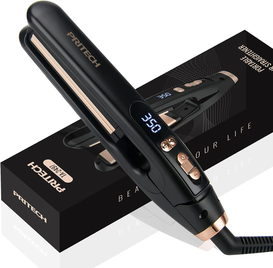 PRITECH Mini Flat Iron Portable Hair Straightener | Straightener wi...