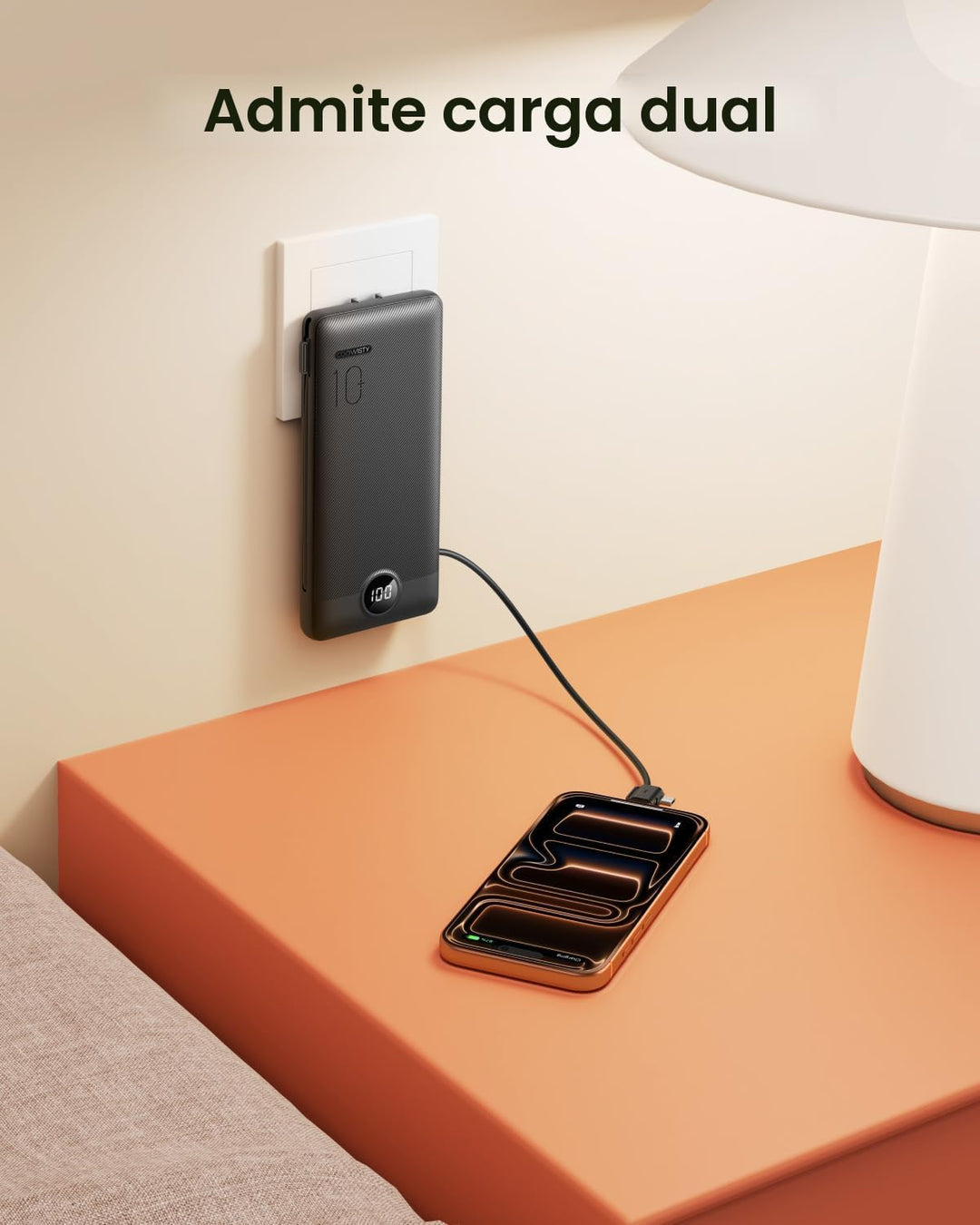 Coowisty Cargador portátil con enchufe de pared, banco de energía U...