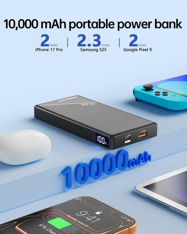 GENSROCK Paquete de 2 cargadores portátiles de 10000 mAh, PD de 22....