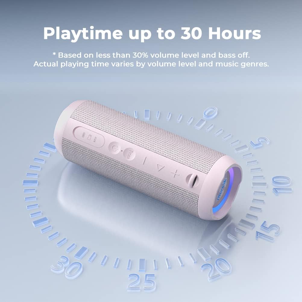 RIENOK - Bocina Bluetooth 5.3 portátil de 30W, emparejamiento dual,...