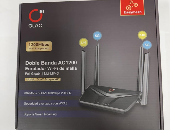 OLAX Scorpio X60 AC1200 Router WiFi de doble banda, enrutador de ma...