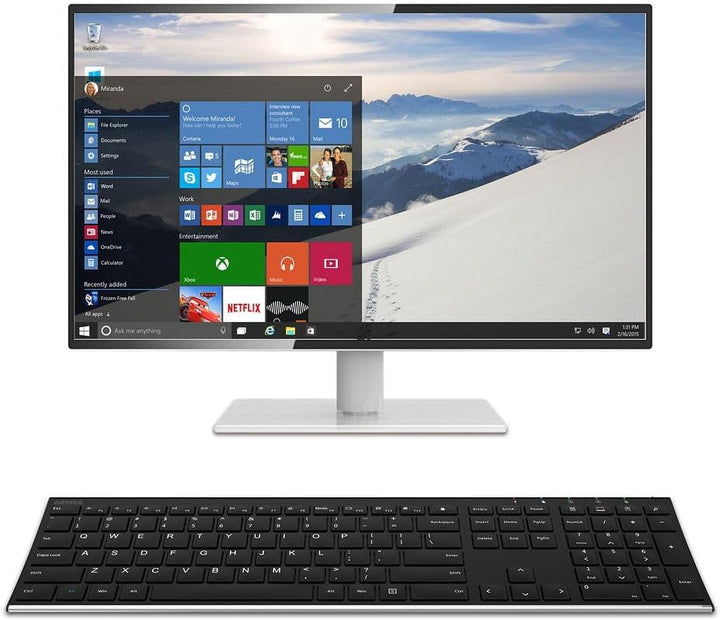 Arteck - Teclado inalámbrico de acero inoxidable ultra