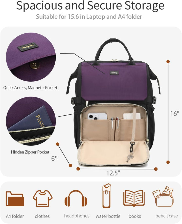 VANKANY Mochila de computadora para mujer, bolsa de trabajo para co...