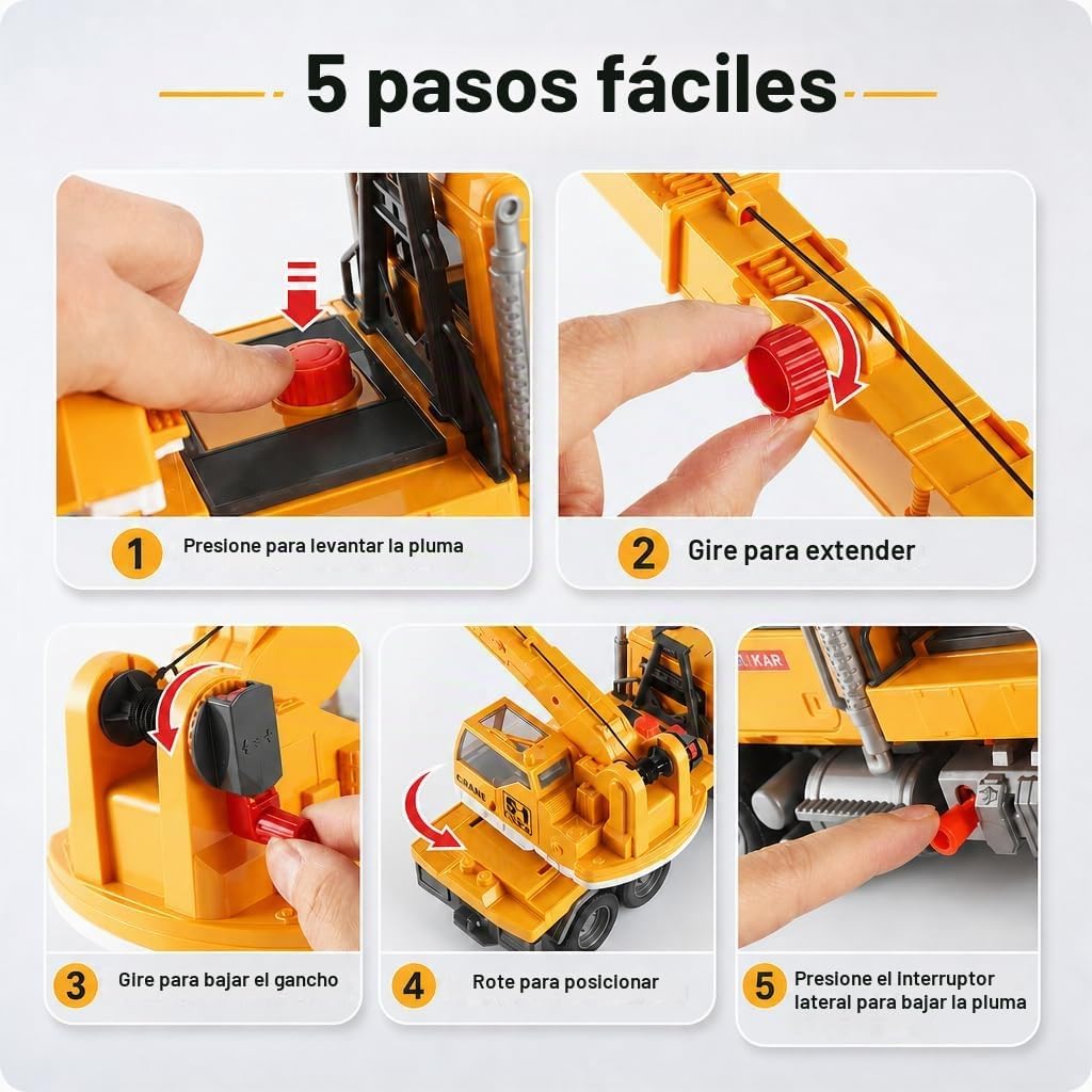 Juguete grande amarillo del camión de la grúa de 14", juguete del