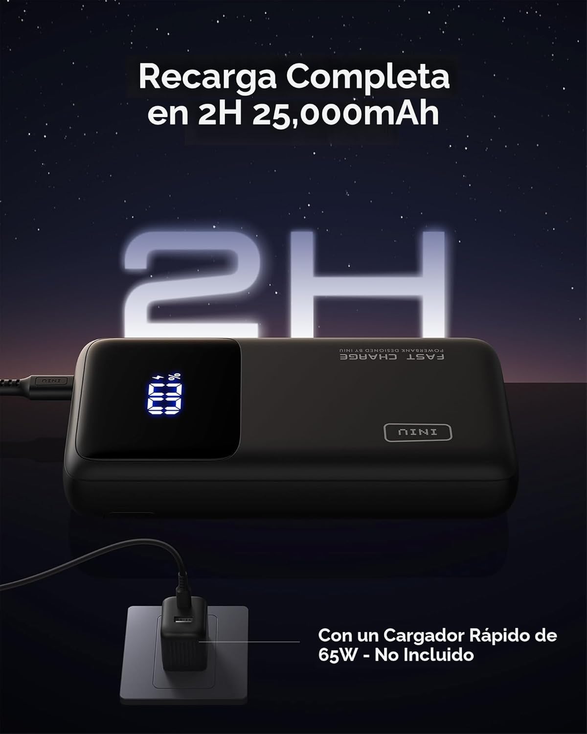 INIU Power Bank, 25000mAh 100W USB C Cargador portátil para laptop,...
