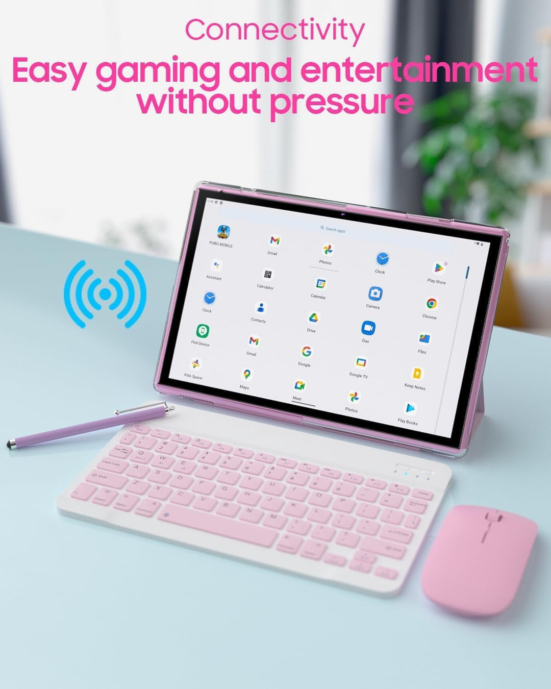 Tablet 2 en 1 con estuche de teclado, ratón y stylus, tableta de 10...