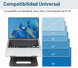 YICOSUN Soporte de refrigeración ajustable para laptop con 2 ventil...