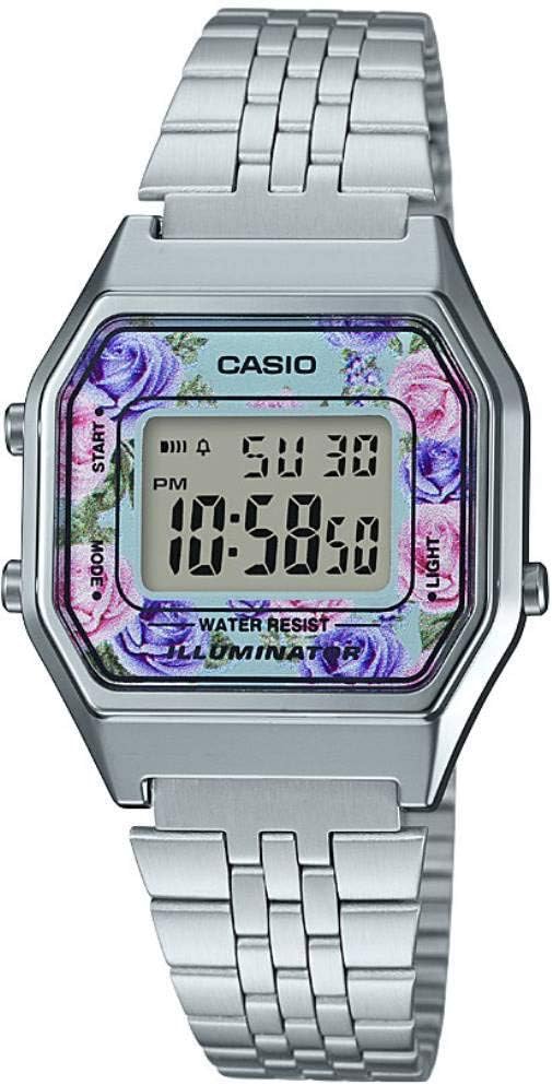 Casio Reloj Digital para Mujer con Correa de Acero Inoxidable La680Wa-1B