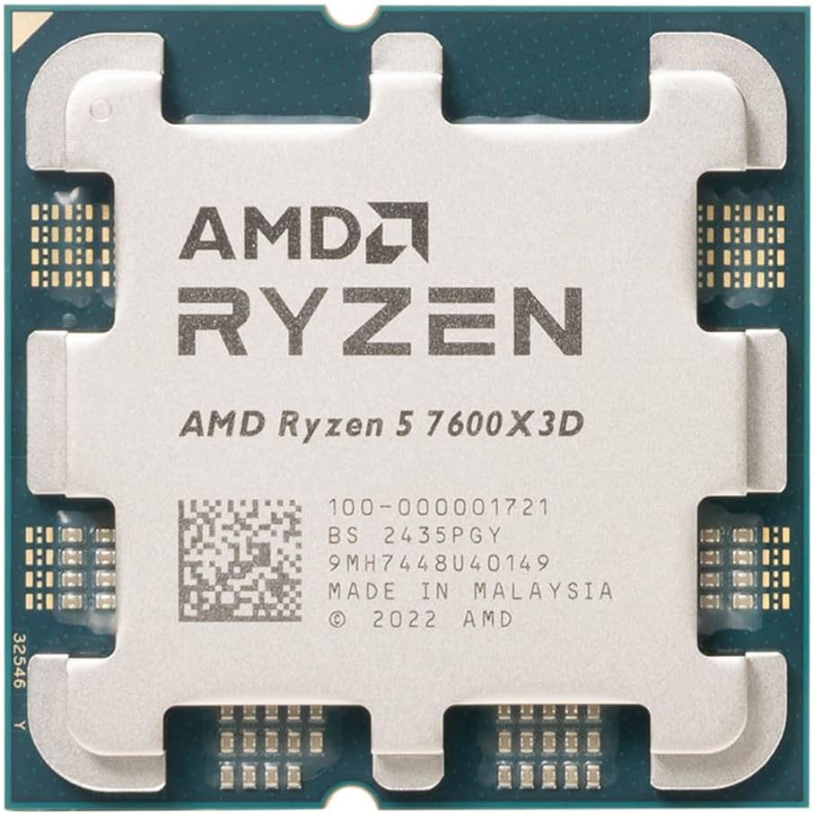 Procesador AMD Ryzen 5 7600X3D Raphael AM5 4.1GHz de 6 núcleos en c...