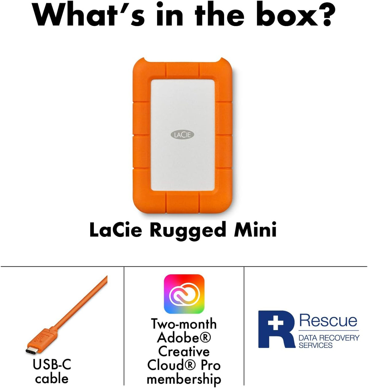 Mini disco disco duro portátil LaCie Rugged USB 3.0 , Naranja