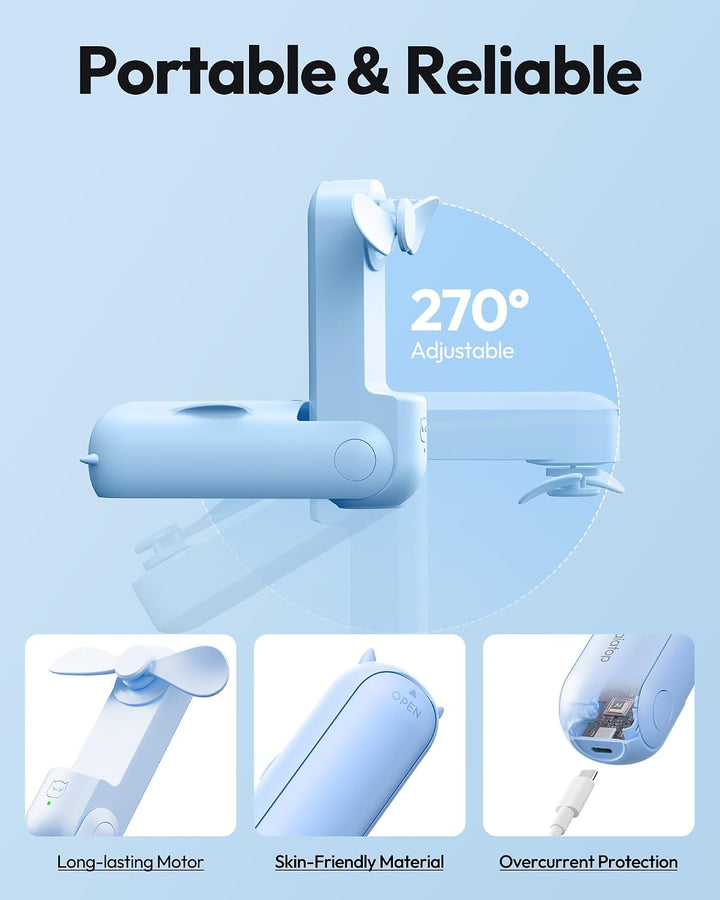 GAIATOP Ventilador de mano portátil, mini ventiladores de viaje ple...