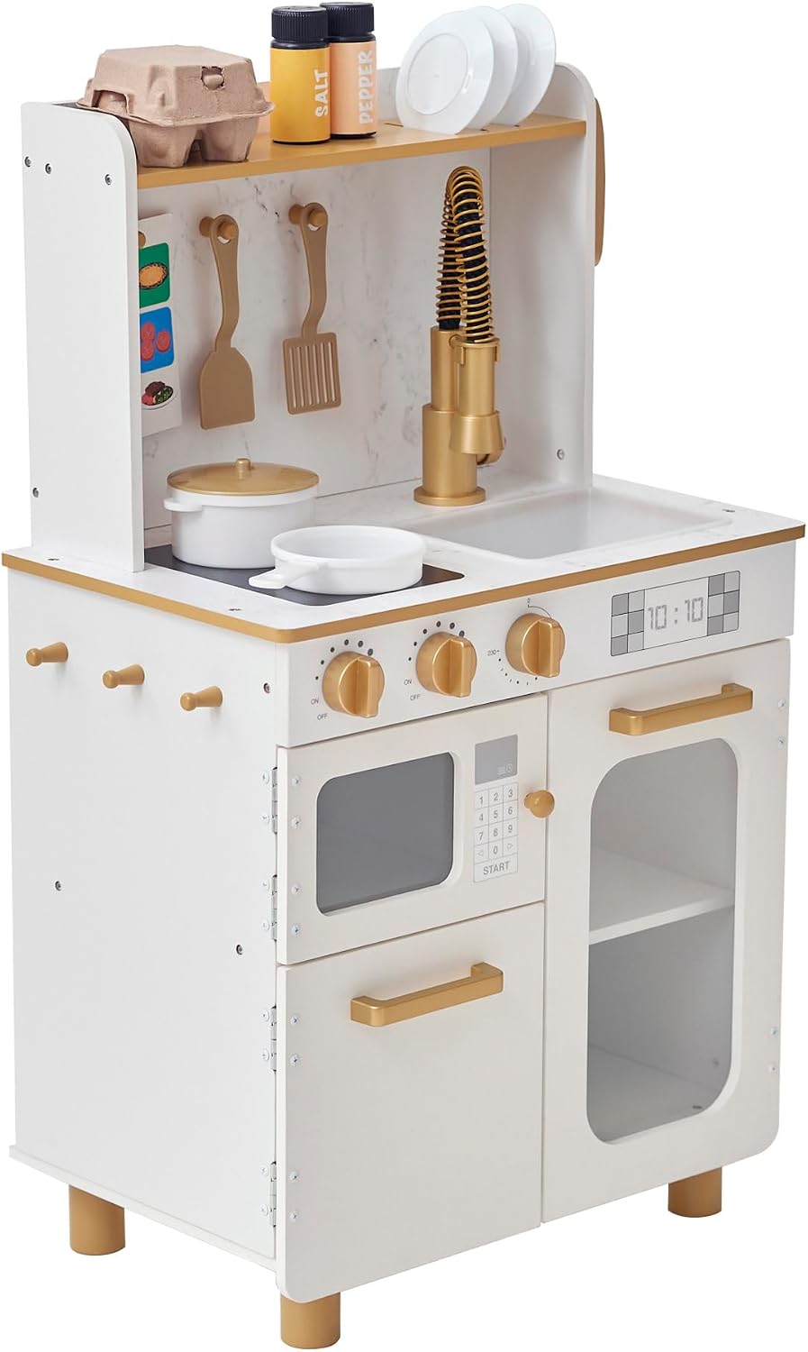 Teamson Kids Little Chef Memphis Cocina de Juguete, Blanco/Dorado