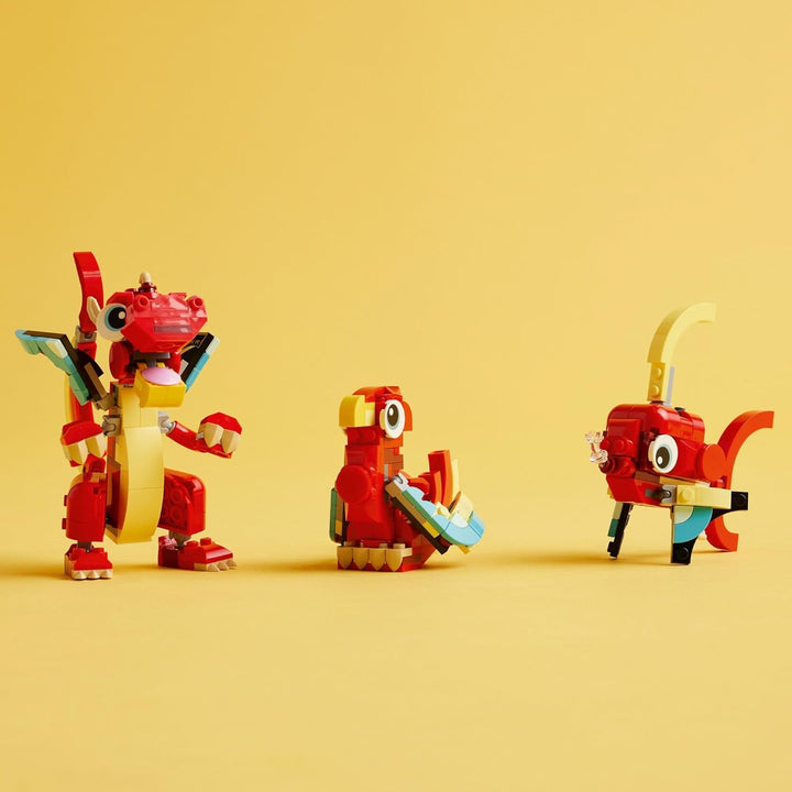 LEGO Creator 31145 - Juguete de dragón rojo 3 en 1 se
