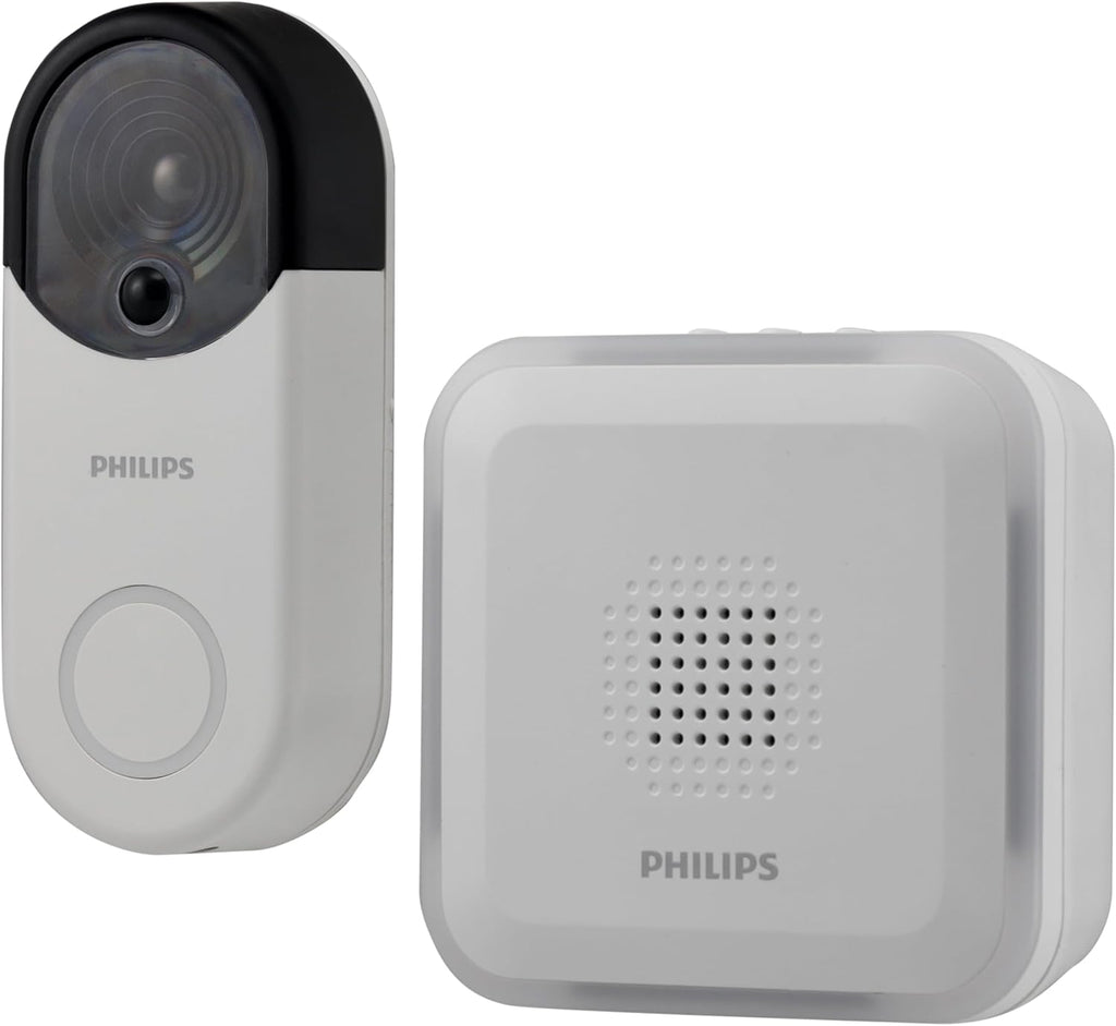 Kit de Timbre de Seguridad Inalámbrico PHILIPS, Timbre Señuelo con Cámara de Puerta