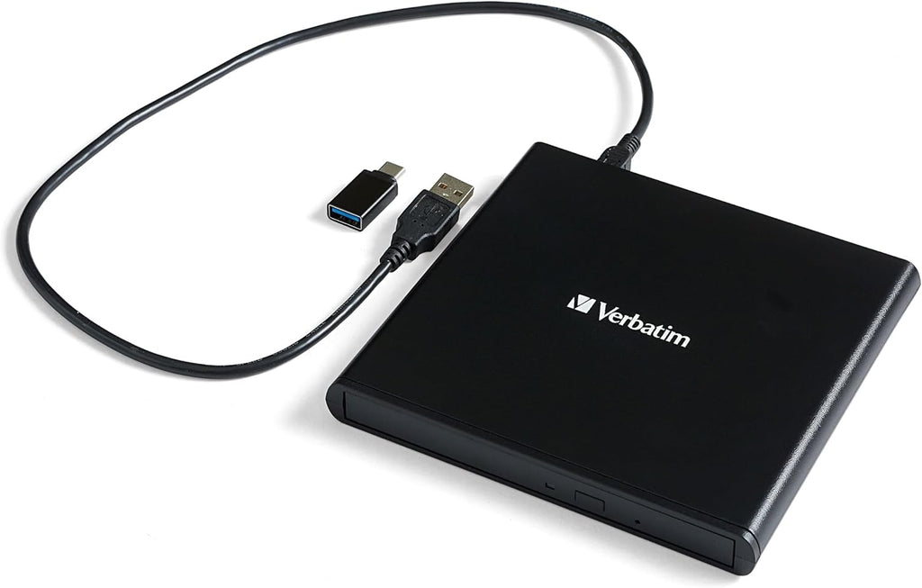 Verbatim Slimline CD/DVD Writer, USB 2.0, M-DISC, 0.6 pulgadas x 5.6 pulgadas x 5.3 pulgadas