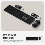 Satechi Combo de teclado y mouse con cable, Slim CLX3 con conectivi...