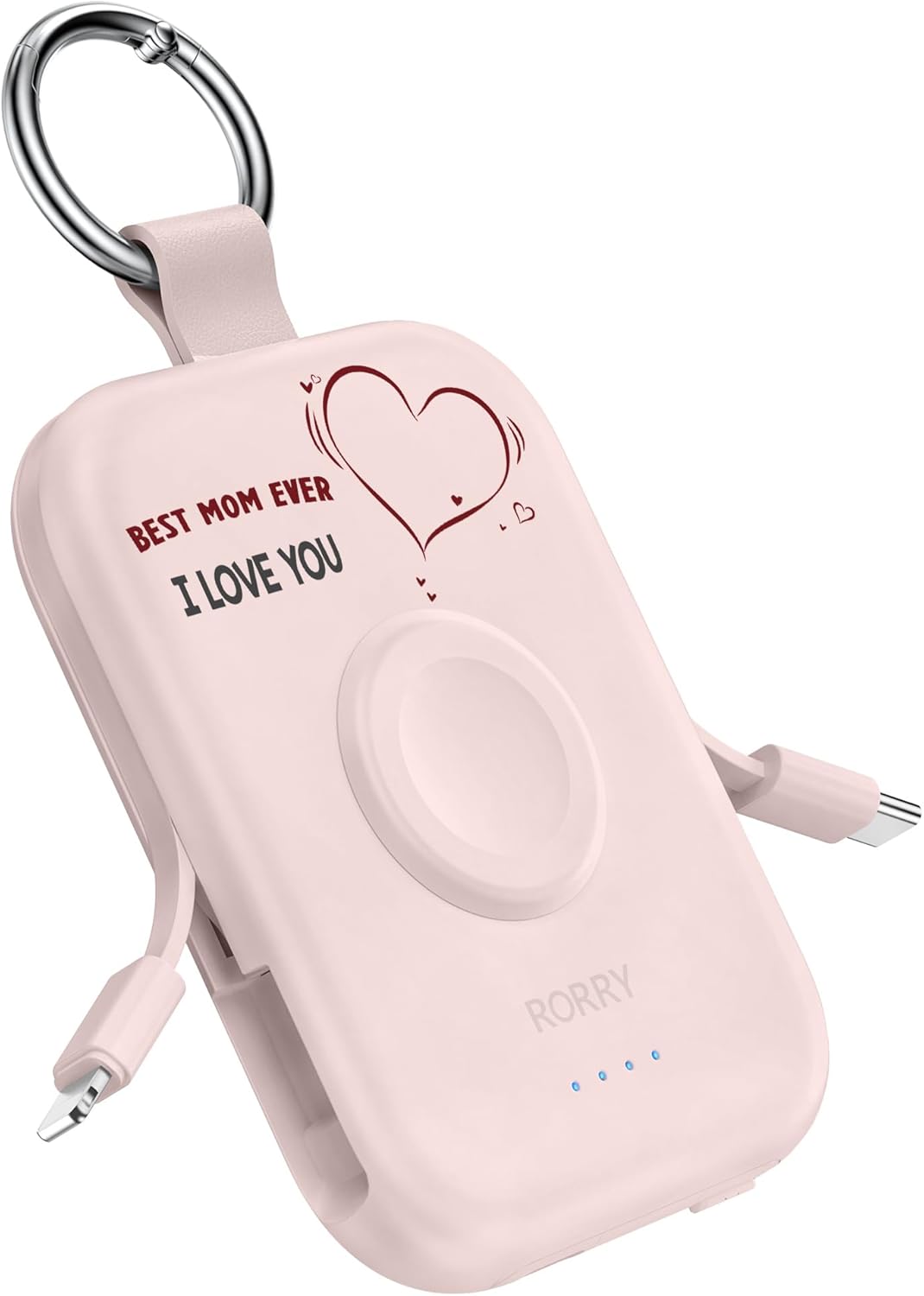 RORRY Cargador portátil, batería externa de 5000 mAh con cables int...