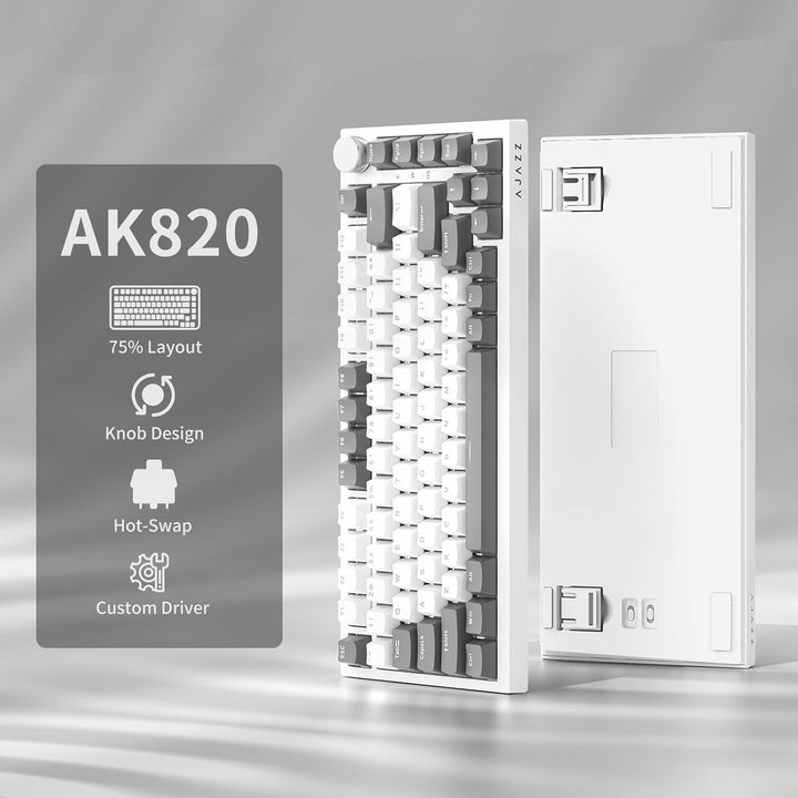 Ajazz AK820 - Teclado mecánico para juegos con cable, 75% con cable...