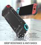 Mumba Funda acoplable compatible con Nintendo Switch 1 (versión 2017), [Blade Series] Funda protectora de TPU con diseño ergonómico y agarre cómodo, accesorios para Switch (negro)
