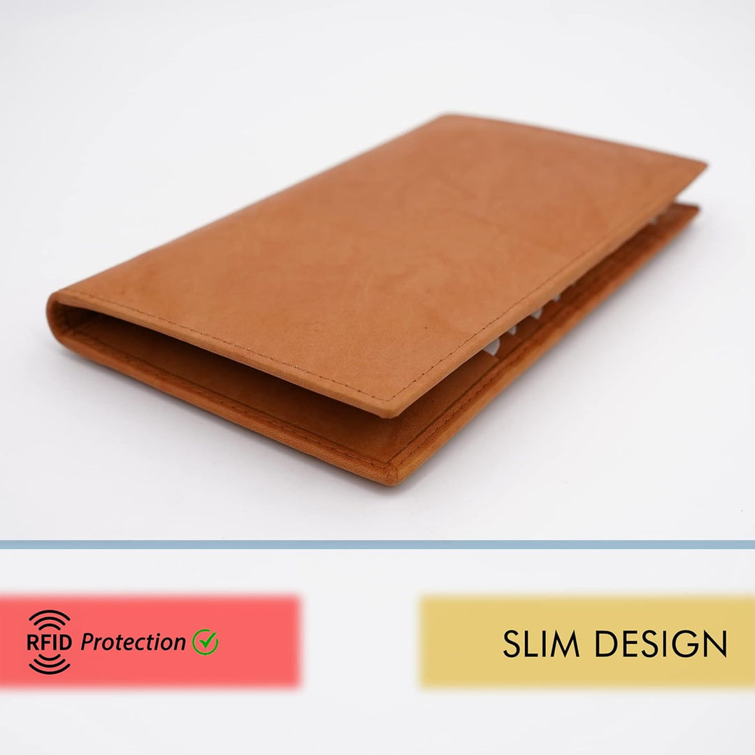 ag wallets Cartera Larga de Cuero Genuino para Hombre con ID para 1...