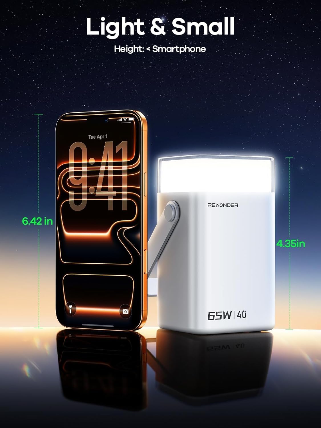 REWONDER Cargador de 65 W de 40000 mAh, cargador portátil de gran c...
