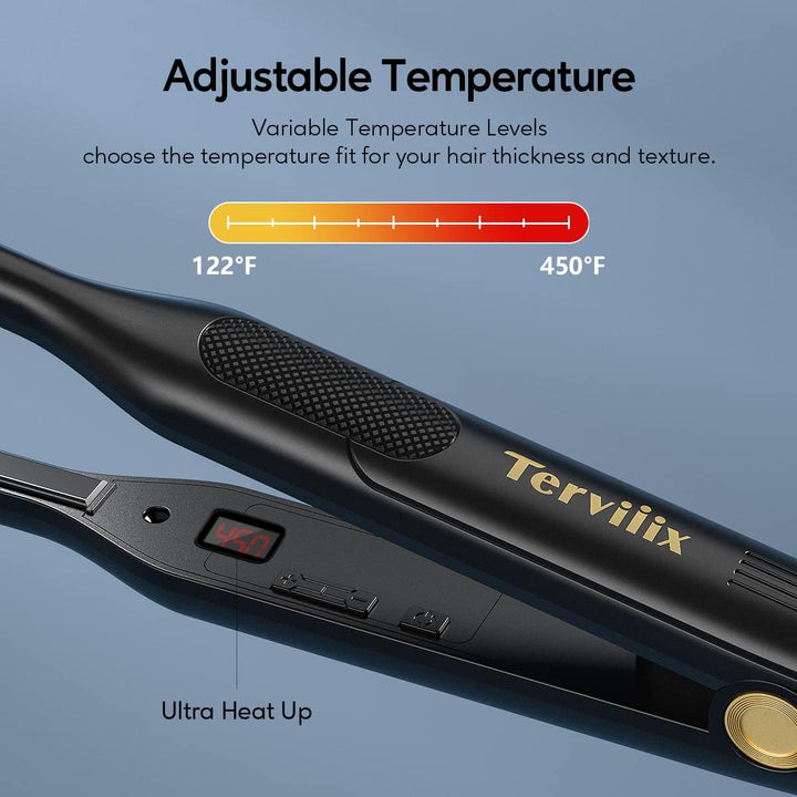 Terviiix Plancha plana de lápiz para cantos y cabello corto, alisad...