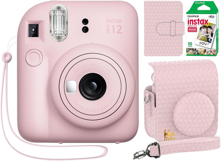 Fujifilm Cámara instantánea Instax Mini 12 color rosa flor + estuch...