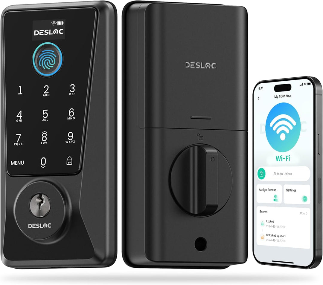 DESLOC Cerradura inteligente WiFi D110 Plus, Wi-Fi incorporado, no...