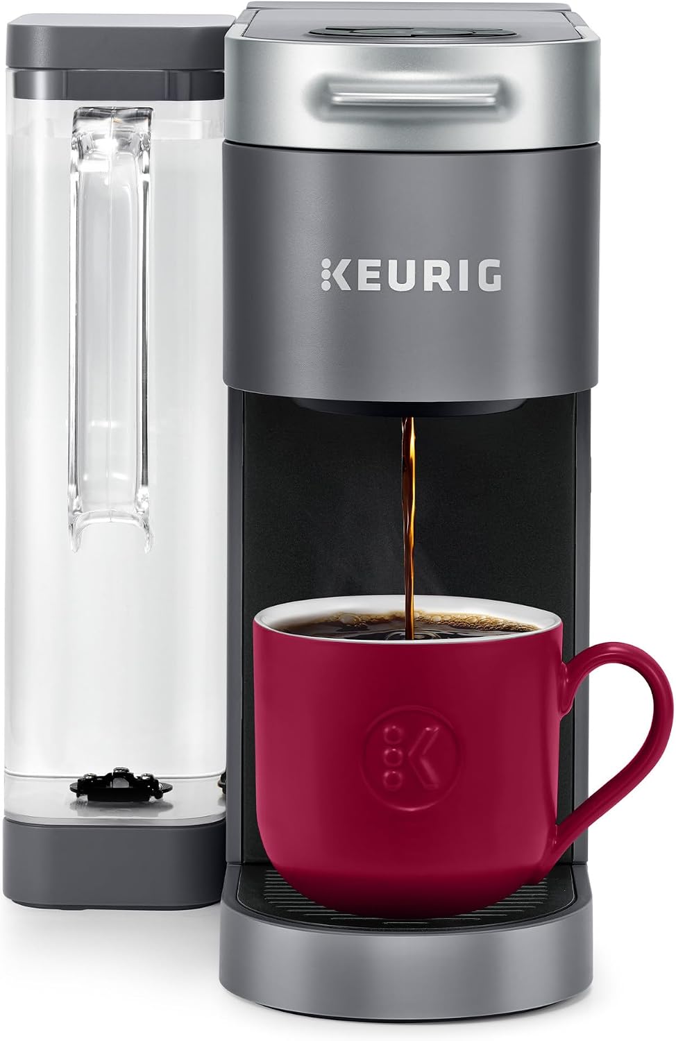 Keurig K-Supreme - Cafetera de cápsulas K-Cup de una sola porción, tecnología MultiStream, 4 tamaños de preparación, depósito extraíble de doble posición de 66 onzas, gris