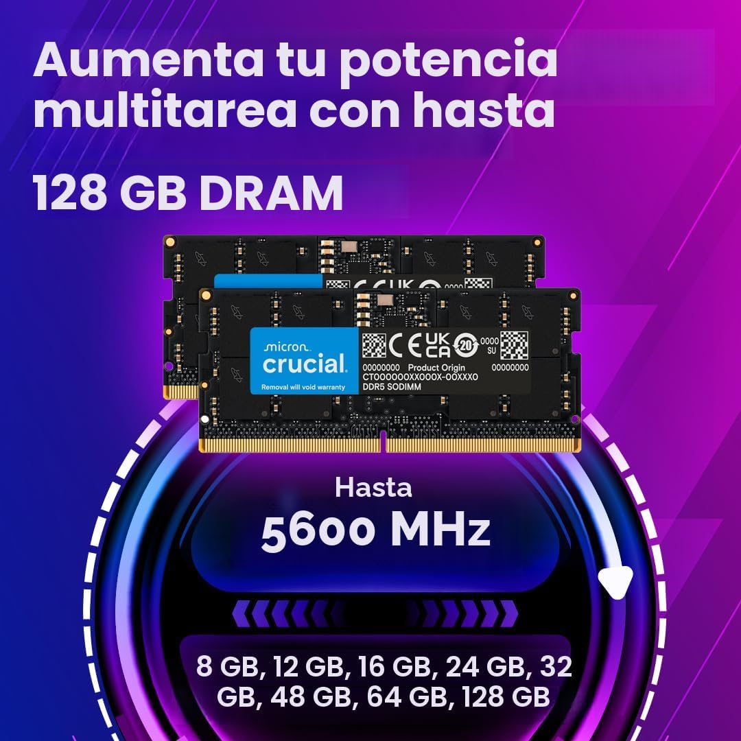 Crucial CT32G56C46S5 - Memoria RAM DDR5 de 32GB, 5600MHz (o 5200MHz...