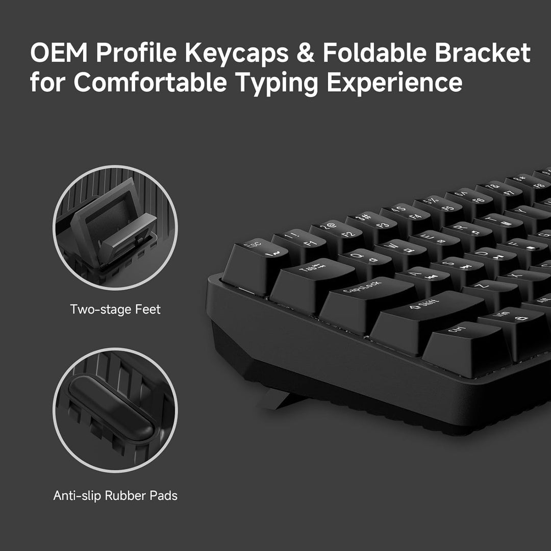 TMKB Teclado Mecánico para Juegos 60%, Interruptor Lineal Rojo, Ret...