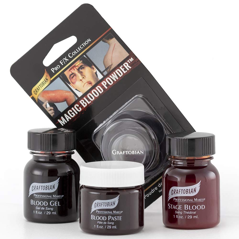 Graftobian Kit de maquillaje para muestras de sangre, con 4 sangre...