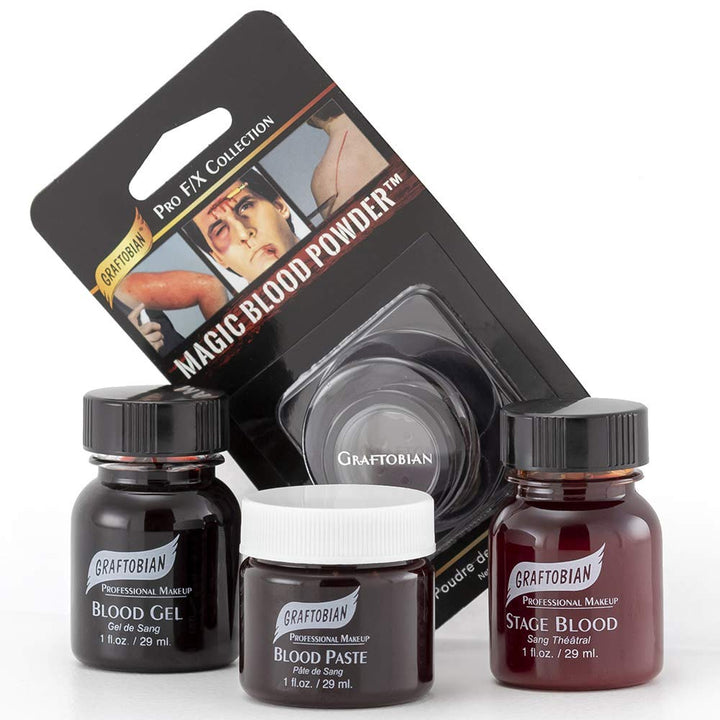 Graftobian Kit de maquillaje para muestras de sangre, con 4 sangre...