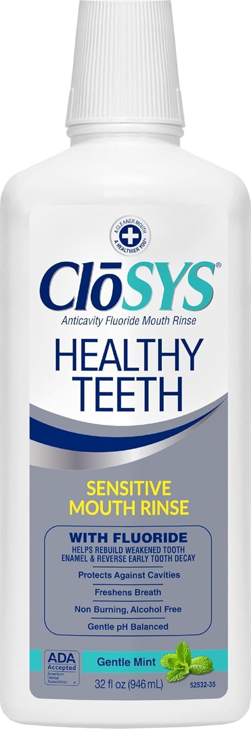CloSYS Silver Healthy Teeth - Enjuague oral anticaries (32 onzas lí...