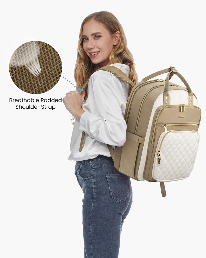 LOVEVOOK - Mochila de computadora portátil para mujer, bolsa de via...