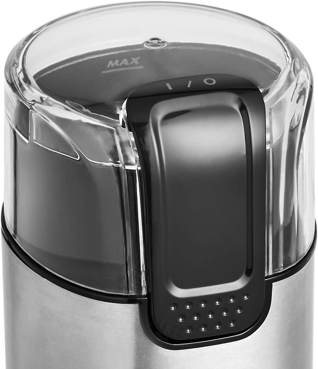 Amazon Basics Molinillo de café eléctrico rápido para uso doméstico, molinillo de granos de café y especias fácil de usar con cuchillas de acero inoxidable de alta resistencia