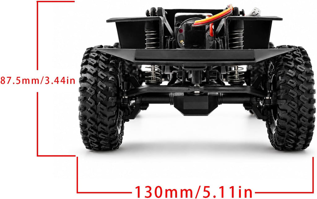 TRX4M Kit de chasis de nailon con caja de cambios de 2 velocidades, distancia entre ejes de 6.102 in premontada 1/18 RC marco sobre orugas para TRX4M Bronco Defender JJRC C8809 C8801