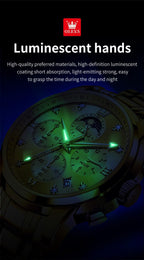 OLEVS Reloj para Hombre Diamante Negocios Vestimenta Analógico Acero Inoxidable a Prueba de Agua Lúmina Fecha Dos Tonos Lujo Casual de Muñeca