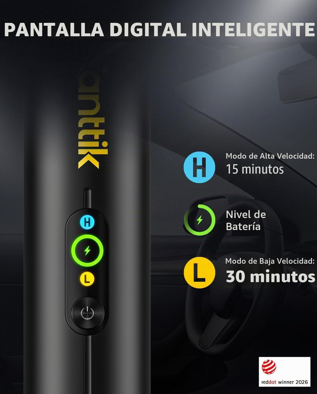 Fanttik Slim V10 APEX - Aspiradora inalámbrica para automóvil, mini aspiradora portátil 4 en 1, pantalla digital inteligente mejorada, potencia de succión de 19 kPa, 2 modos de succión para trabajos