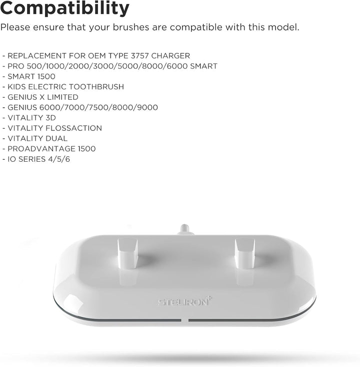 Galvanox Cargador de cepillo de dientes dual 2 en 1 compatible con...
