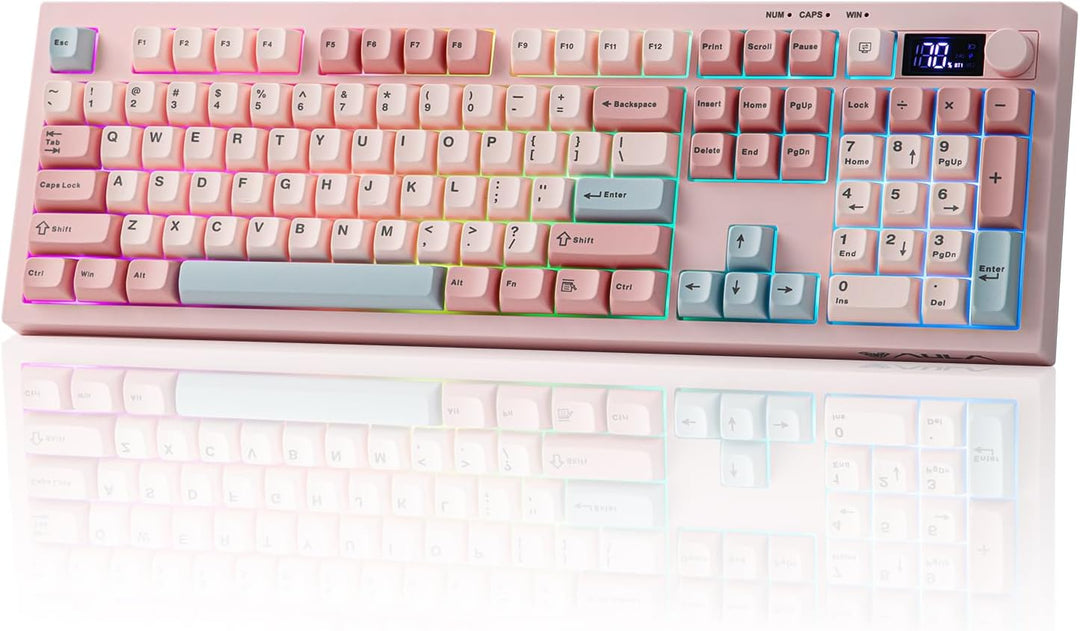 EPOMAKER Aula S102 PRO Membrane Gaming Keyboard with TFT Screen, Vo...