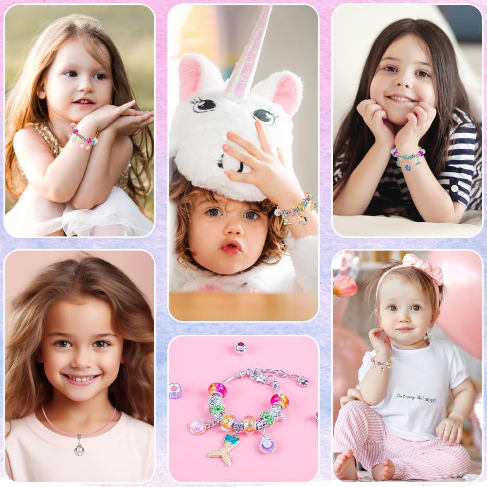 Kit de fabricación de pulseras de Sofier para niñas, caja de joyería, kit de fabricación de joyas, regalos para niñas de 4 a 12 años, juguetes de manualidades DIY, cumpleaños, Navidad