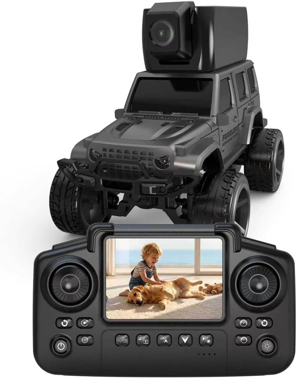 1/64 RC Mini Coche Camión FPV con Cámara y Pantalla LCD para Niños, Adultos y Regalo
