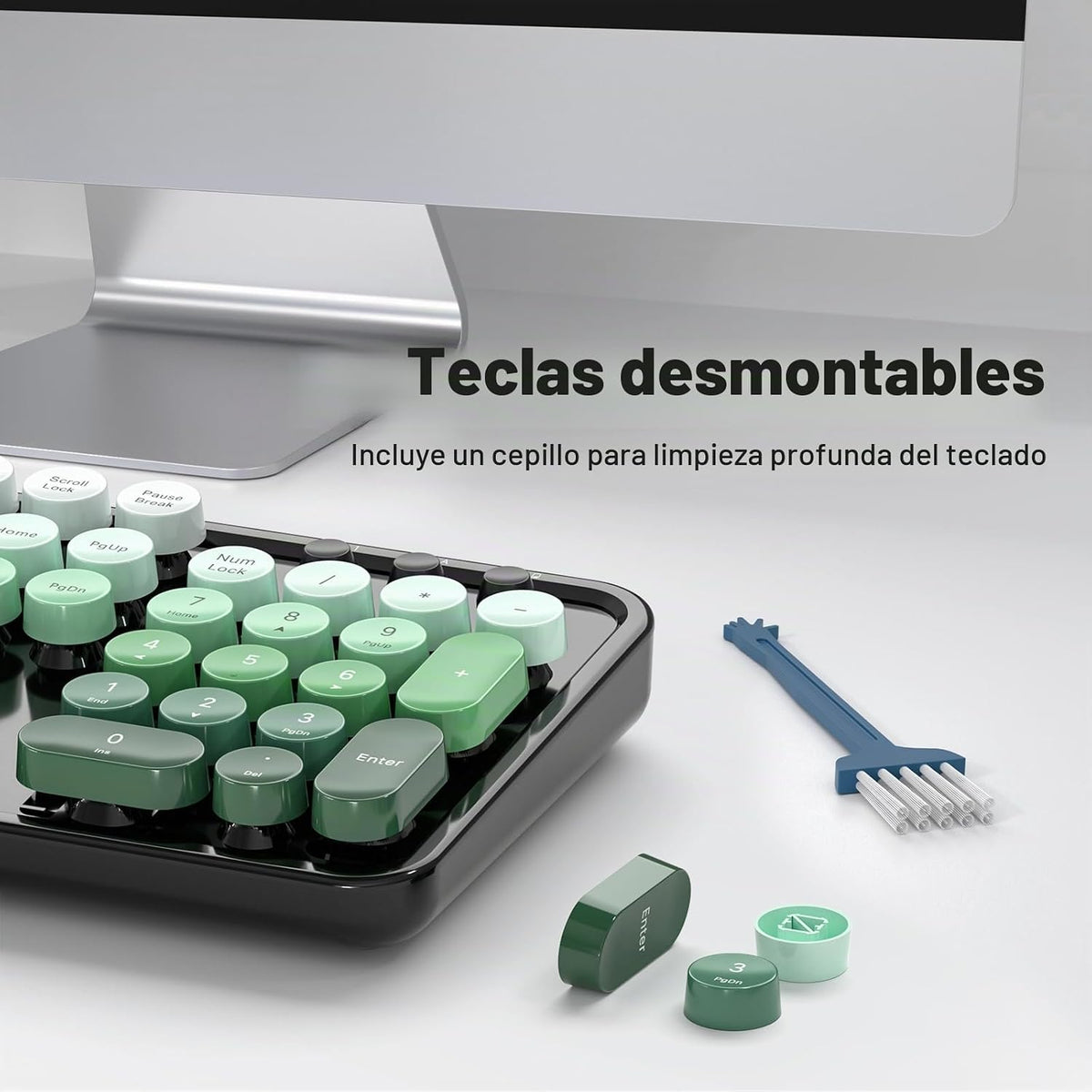 SQMD Combo de teclado y ratón inalámbricos, teclado de máquina de e...